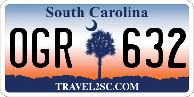 SC license plate OGR632