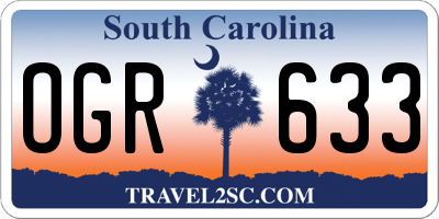 SC license plate OGR633