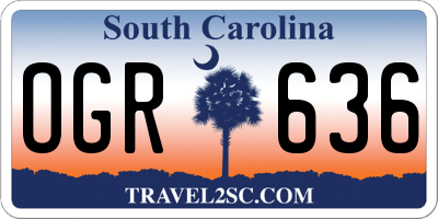 SC license plate OGR636