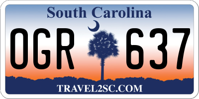 SC license plate OGR637