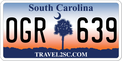 SC license plate OGR639