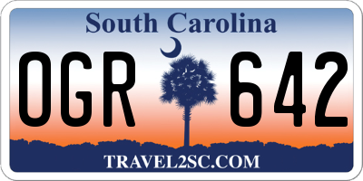 SC license plate OGR642