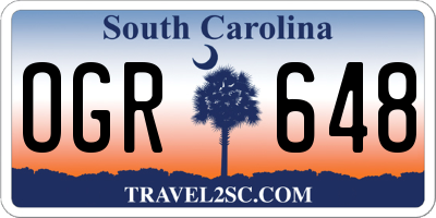 SC license plate OGR648