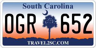 SC license plate OGR652