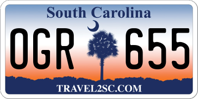 SC license plate OGR655