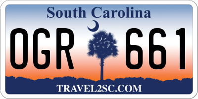 SC license plate OGR661
