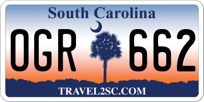 SC license plate OGR662
