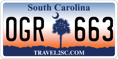 SC license plate OGR663