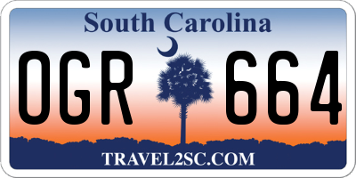 SC license plate OGR664