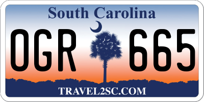 SC license plate OGR665