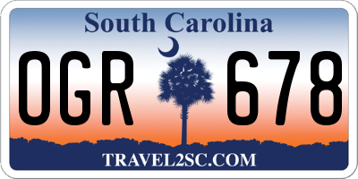 SC license plate OGR678