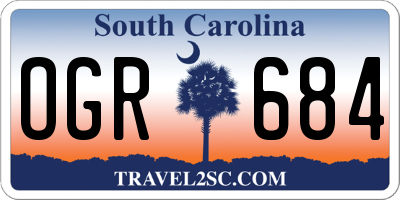 SC license plate OGR684