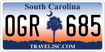 SC license plate OGR685