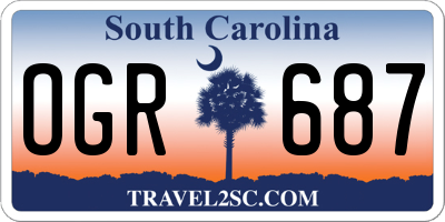 SC license plate OGR687