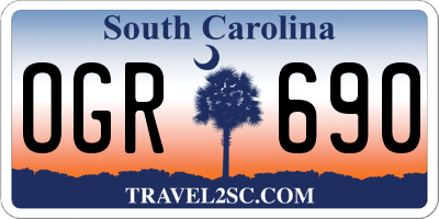 SC license plate OGR690