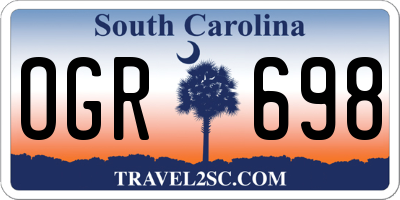 SC license plate OGR698