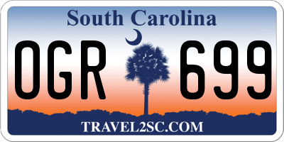 SC license plate OGR699