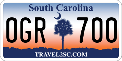 SC license plate OGR700