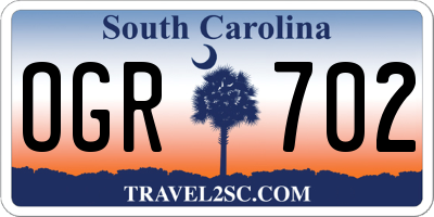 SC license plate OGR702