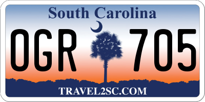 SC license plate OGR705
