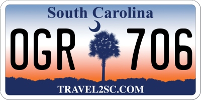SC license plate OGR706