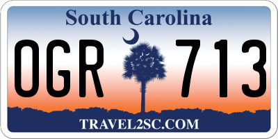 SC license plate OGR713