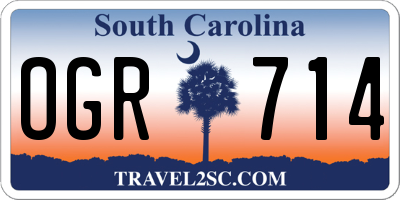 SC license plate OGR714