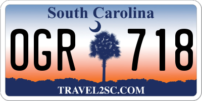 SC license plate OGR718