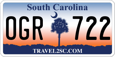 SC license plate OGR722