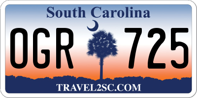 SC license plate OGR725