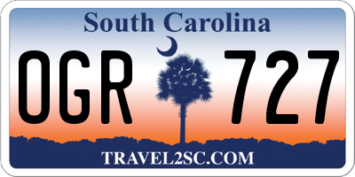 SC license plate OGR727