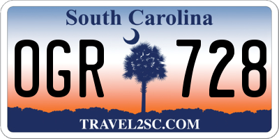 SC license plate OGR728