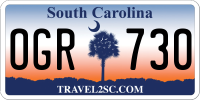 SC license plate OGR730