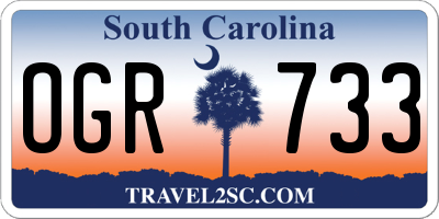 SC license plate OGR733