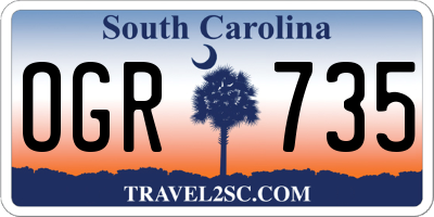 SC license plate OGR735