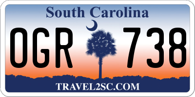 SC license plate OGR738