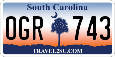 SC license plate OGR743