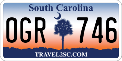 SC license plate OGR746