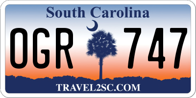 SC license plate OGR747