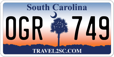 SC license plate OGR749