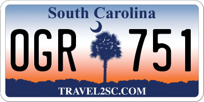 SC license plate OGR751