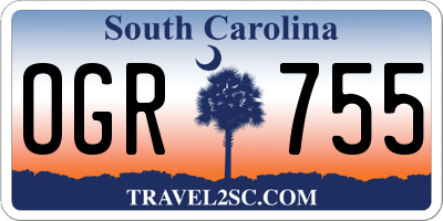 SC license plate OGR755