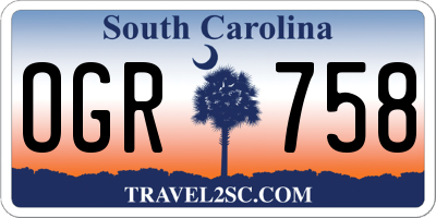 SC license plate OGR758