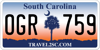 SC license plate OGR759