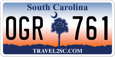 SC license plate OGR761