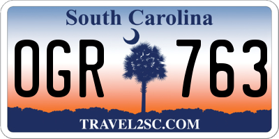 SC license plate OGR763