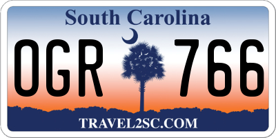 SC license plate OGR766