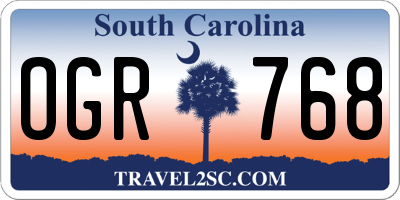 SC license plate OGR768