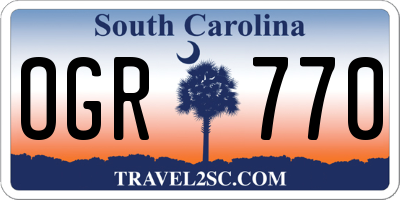 SC license plate OGR770