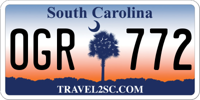 SC license plate OGR772